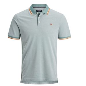 Jack and Jones Men's Light Green Stripe Trim Polo Shirt XL